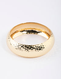 Gold Plated Brass Thick Basic Hammered Bangle - link has visual effect only