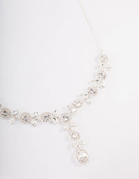 Silver Diamante Flower Y-Necklace - link has visual effect only