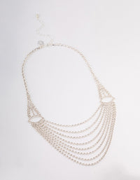 Silver Diamante Layered Statement Necklace - link has visual effect only