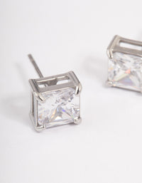 Surgical Steel Cubic Zirconia Cube Stud Earrings - link has visual effect only