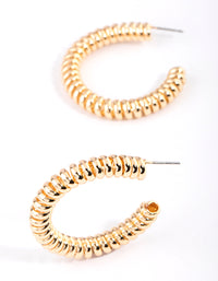 Gold Rigged Hoop Earrings - link has visual effect only