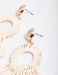 Gold Oval Fan Drop Earrings - link has visual effect only