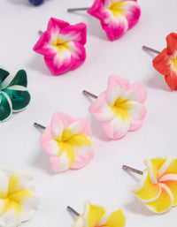 Bright  Frangipani Stud Earrings 8-Pack - link has visual effect only