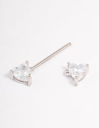 Surgical Steel Cubic Zirconia Double Heart Nipple Piercing - link has visual effect only