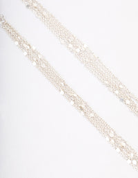 Silver Multi Row Chain Drop Earrings - link has visual effect only