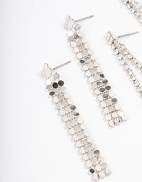 Rhodium Cupchain Chainmail Drop Earrings Pack - link has visual effect only