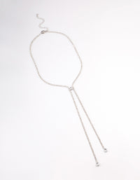 Silver Diamante Pear Y-Necklace - link has visual effect only