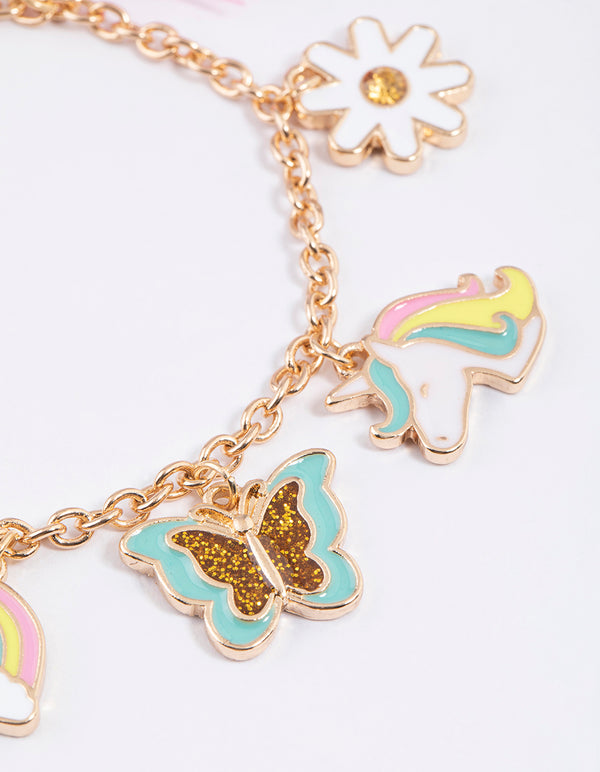 Kids Tassel Unicorn Charm Bracelet