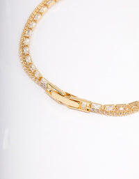 Gold Plated Dainty Baguette Cupchain Bracelet - link has visual effect only