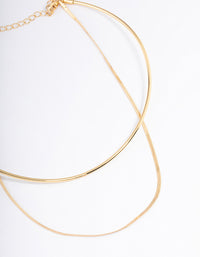 Gold Plated Snake & Collar Layered Necklace - link has visual effect only