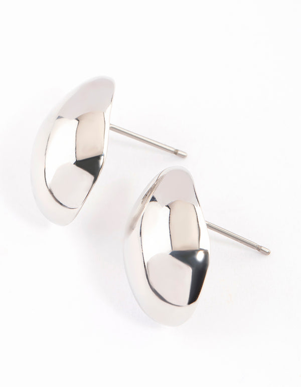 Silver Chunky Melted Stud Earrings