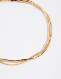 Gold Triple Row Snake Chain Anklet - link has visual effect only