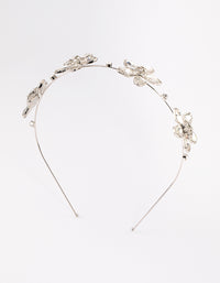 Rhodium Flutter Flower Headband - link has visual effect only