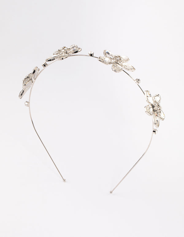 Rhodium Flutter Flower Headband