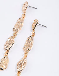 Gold Hammered Organic Drop Earrings - link has visual effect only