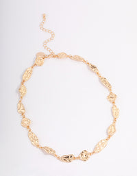 Gold Hammered Disc Necklace - link has visual effect only