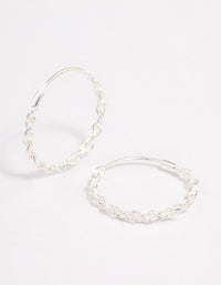 Sterling Silver Chain Hoop Earrings - link has visual effect only