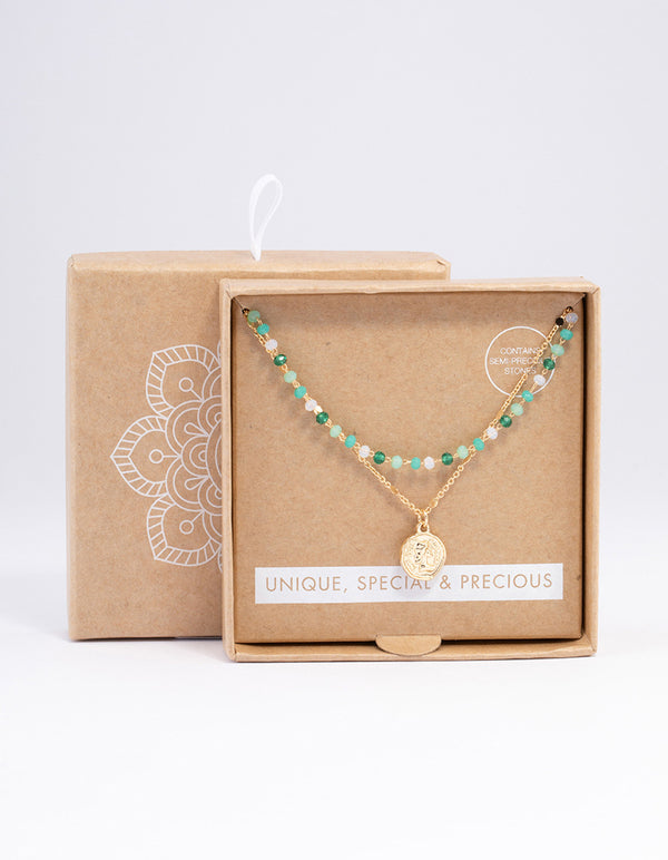 Gold Bead Coin Layered Necklace Lovisa