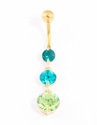 Gold Plated Surgical Steel Graduating Crystal Ombre Belly Ring - link has visual effect only