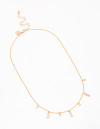 Gold Graduating Diamante Station Necklace - link has visual effect only