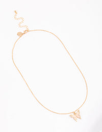 Gold Diamante & Enamel Butterfly Short Necklace - link has visual effect only