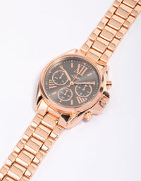 Rose Gold Chunky Triple Crown Watch - link has visual effect only