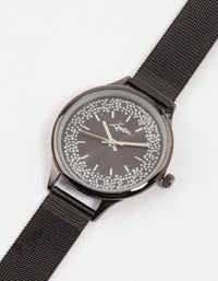 Black Glitter Double Watch - link has visual effect only