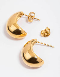 Waterproof Gold Plated Waterproof Stainless Steel Small Bubble Hoop Earrings - link has visual effect only