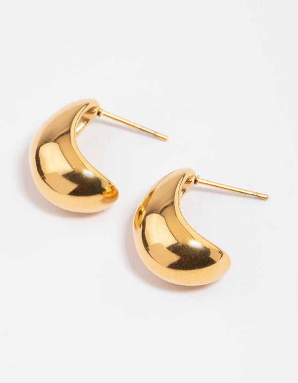 Waterproof Gold Plated Waterproof Stainless Steel Small Bubble Hoop Earrings