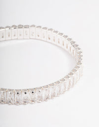 Silver Plated Stretch Baguette Bracelet - link has visual effect only