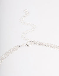 Silver Plated Cubic Zirconia Baguette Cupchain Necklace - link has visual effect only