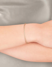 Gold Plated Small Round Tennis Bracelet - link has visual effect only