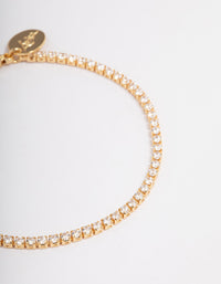 Gold Plated Small Round Tennis Bracelet - link has visual effect only