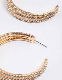 Gold Triple Illusion Statement Hoop Earrings - link has visual effect only