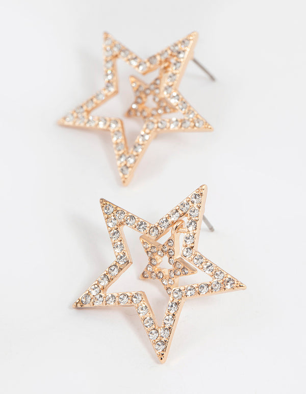 Gold Layered Star Earrings