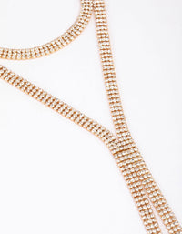 Gold Choker Y-Shaped Cup Chain Necklace - link has visual effect only