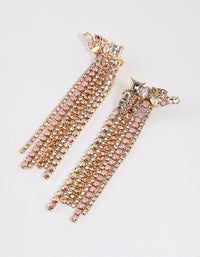 Gold Mixed Stone Cluster Drop Earrings - link has visual effect only