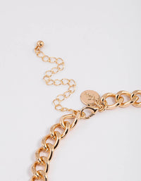 Gold Chain Statement Pearl Choker - link has visual effect only