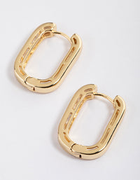 Gold Plated Oval Baguette Hoop Earrings - link has visual effect only