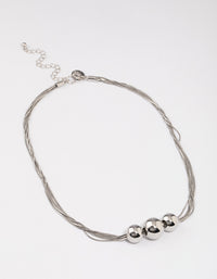 Silver Snake Chain Ball Necklace - link has visual effect only