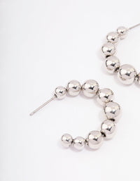 Rhodium Chunky Ball Hoop Earrings - link has visual effect only