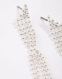 Silver Triple Row Twisted Drop Earrings - link has visual effect only