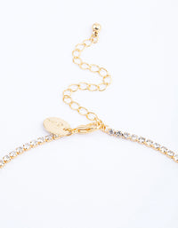 Gold Plated Cupchain Cubic Zirconia & Freshwater Pearl Drop Necklace - link has visual effect only