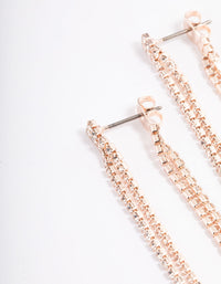 Rose Gold Mini Cup Chain Double Loop Earrings - link has visual effect only