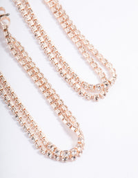 Rose Gold Mini Cup Chain Double Loop Earrings - link has visual effect only