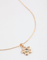 Gold Chunky Daisy Pendant Necklace - link has visual effect only