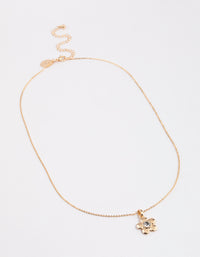 Gold Chunky Daisy Pendant Necklace - link has visual effect only