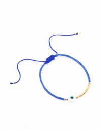 Fabric Evil Eye Pendant Bracelet - link has visual effect only