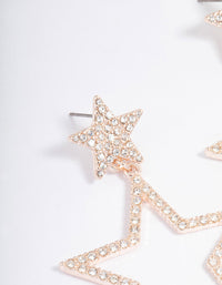 Rose Gold Glamorous Star Drop Earrings - link has visual effect only