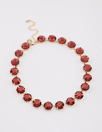 Gold Large Stone Short Necklace - link has visual effect only